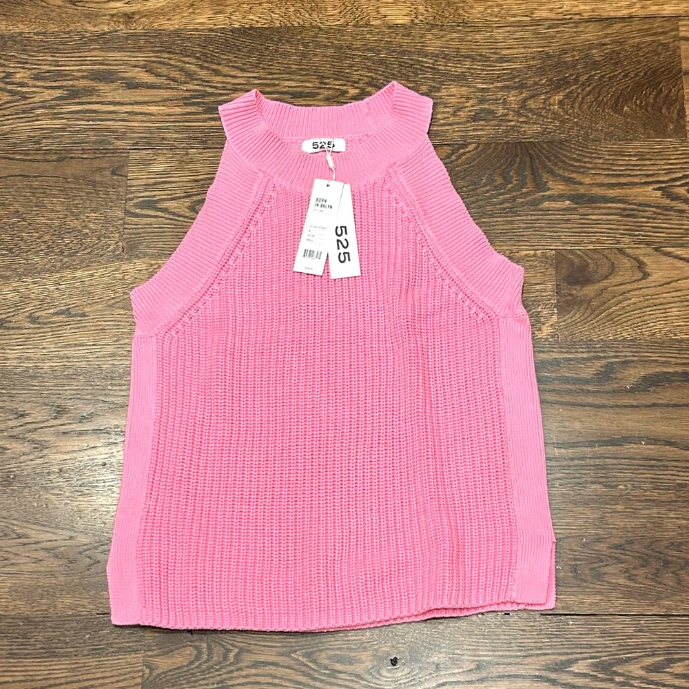 525 America Pink Sleeveless Sweater
